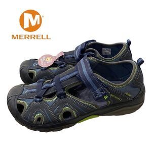 MERRELL Big Kids Navy Green Hydro Sandals NEW 7